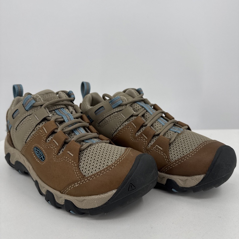 KEEN Steens Vent Hiking Shoe in Brown Leather size 8 Women's Low Top Lace-up